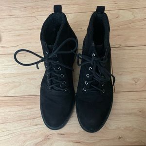 Black suede shoes